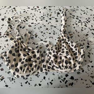 Stylish Black and White Polka Dot Bikini Top